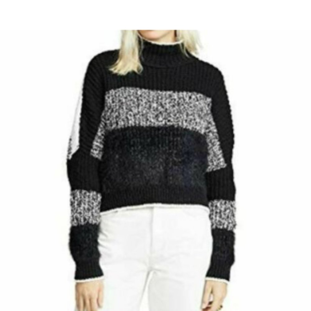FREE PEOPLE Women's Sunbrite Mock Neck Crop Sweater sz.XL